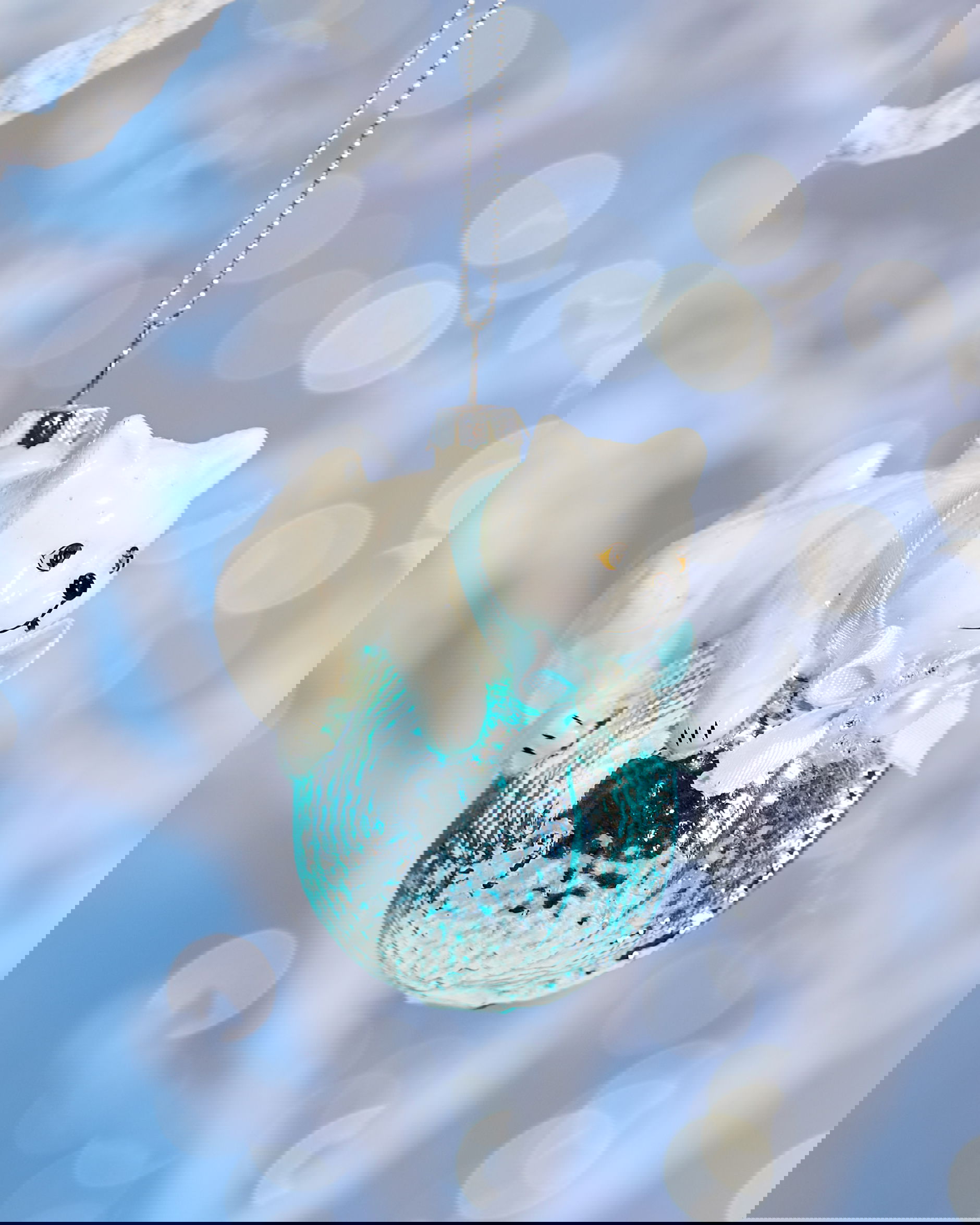 Marion katt juldekoration vit