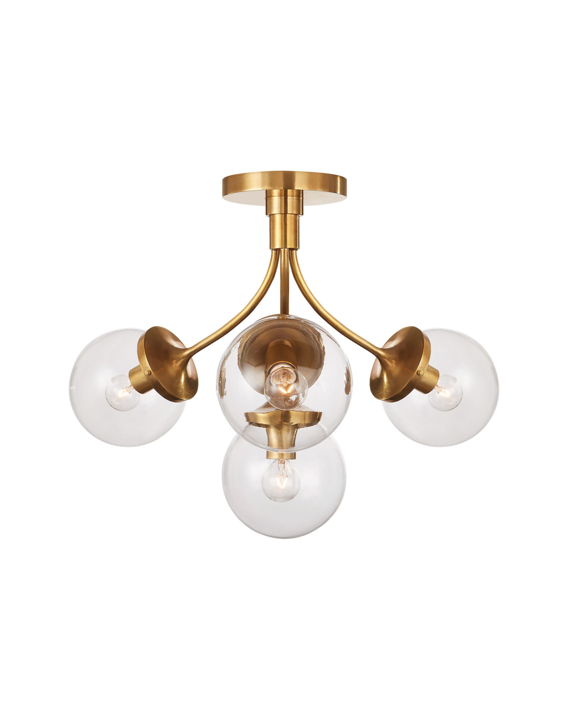 Prescott plafond mässing/klarglas