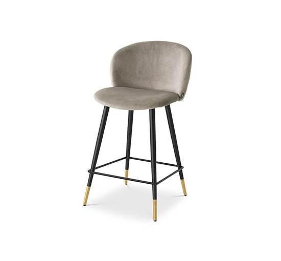 Roche Beige Velvet - Volante counter stool mademoiselle beige