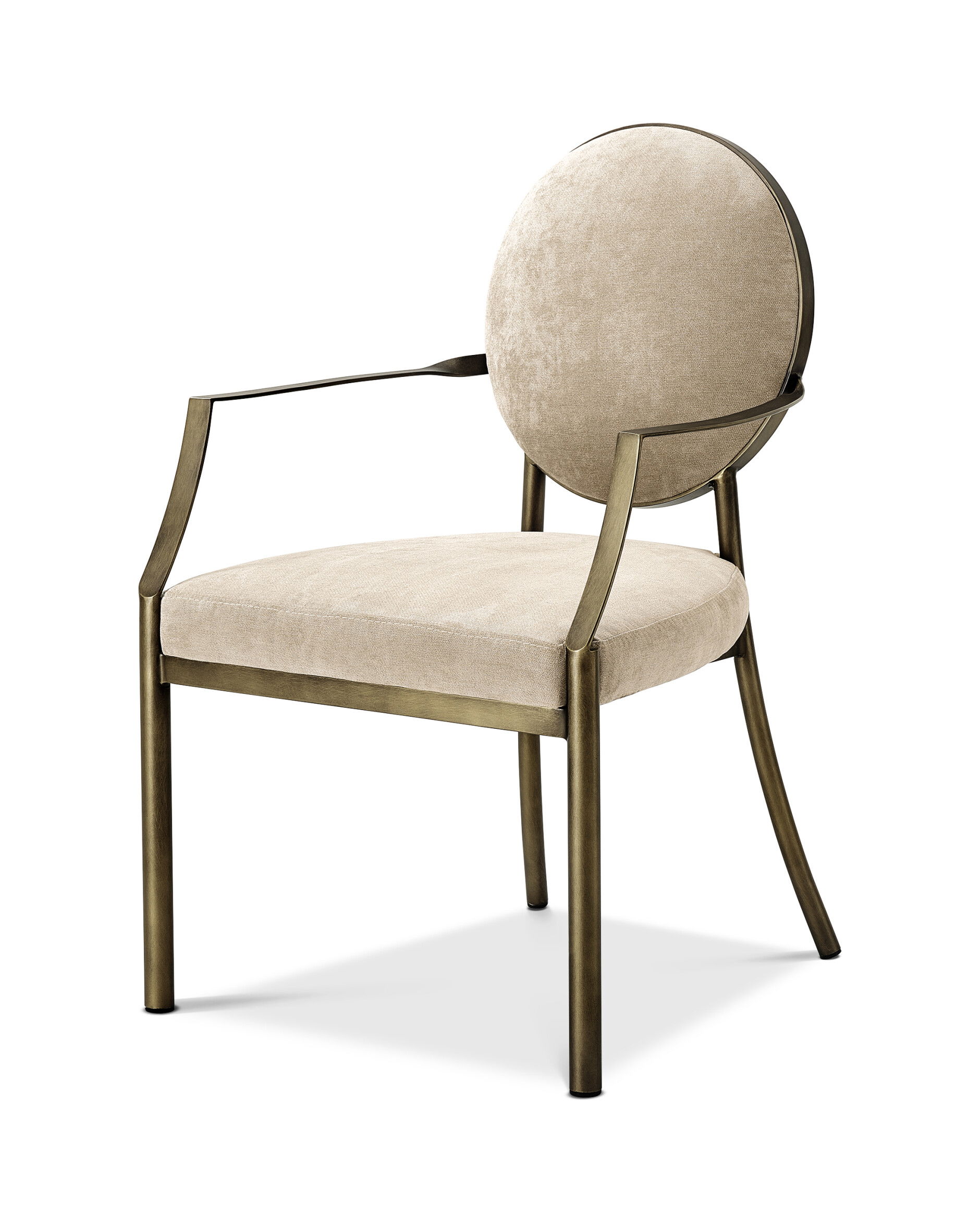 Scribe matstol dark brass/greige