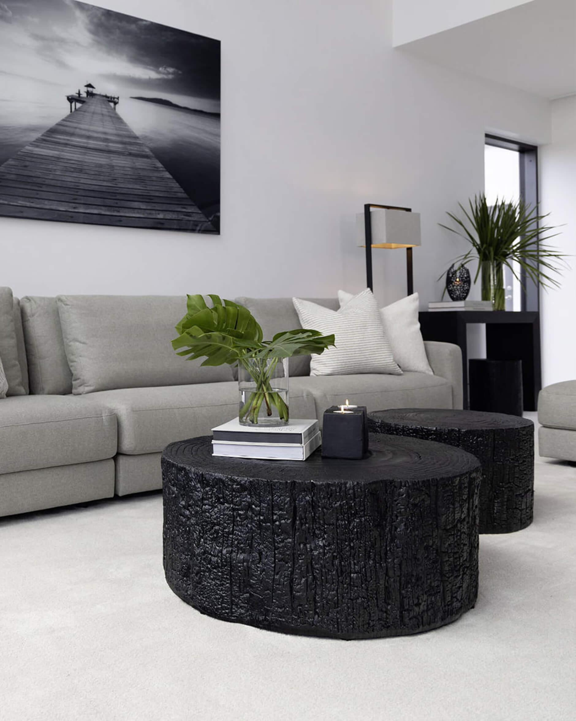 Timber sidobord metal black OUTLET