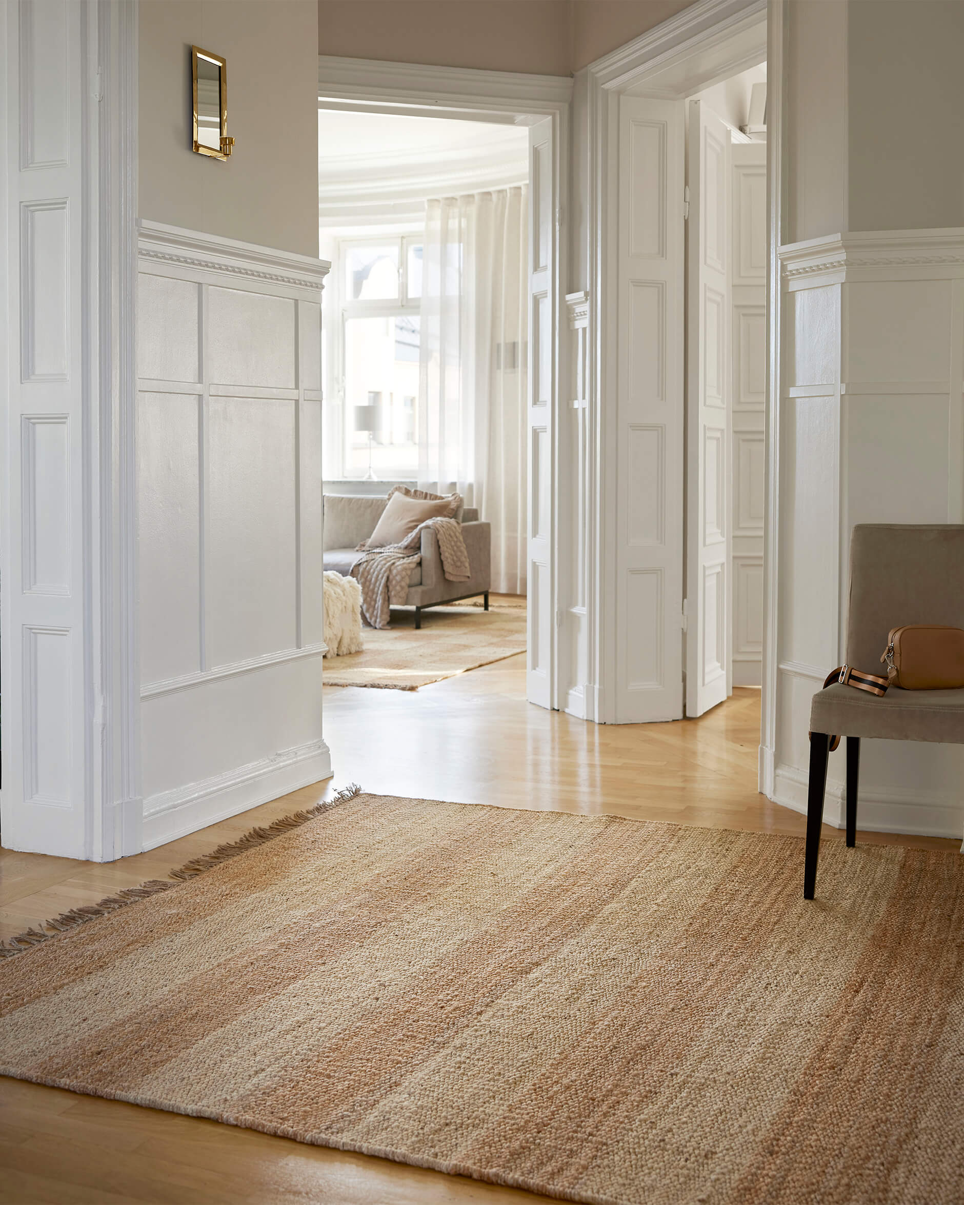 Stripes jute teppich nature