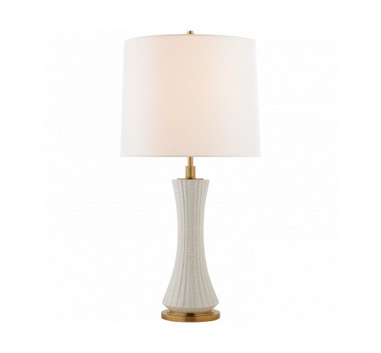 null - Elena Large Table Lamp White Crackle