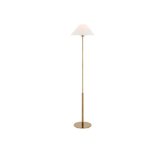 Antique Brass - Hackney Floor Lamp Antique Brass/Linen