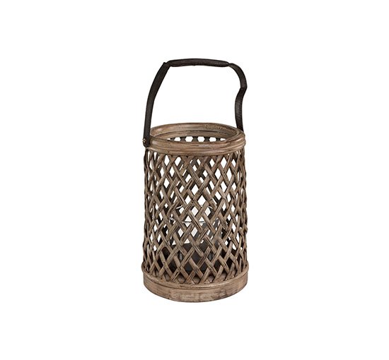 Bruin - Bamboe lantaarn vintage