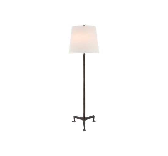 null - Parish Floor Lamp Gilded Iron/Linen