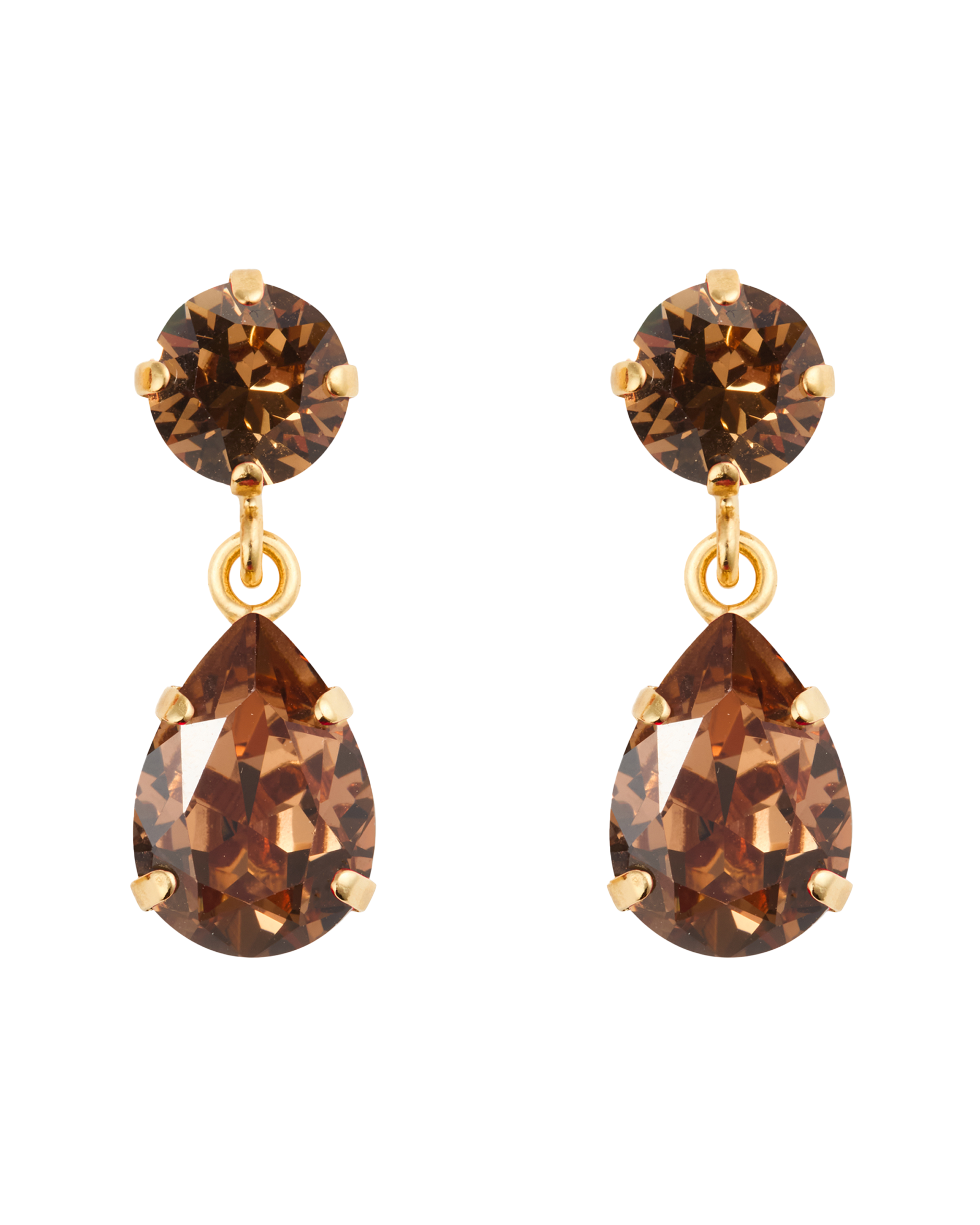 Mini Drop oorbellen ReCreated light smoked topaz