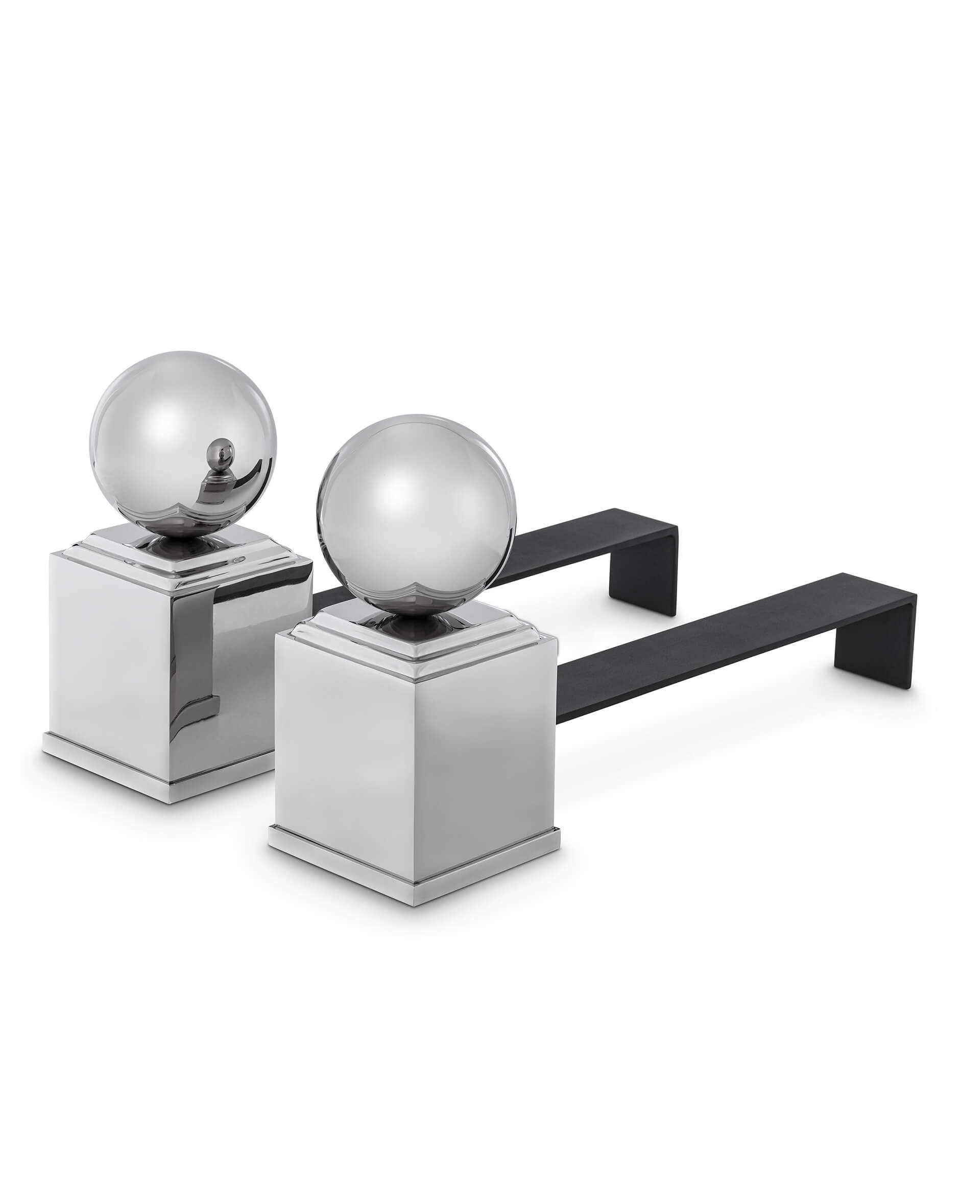 Viviers andiron nickel 2-pack