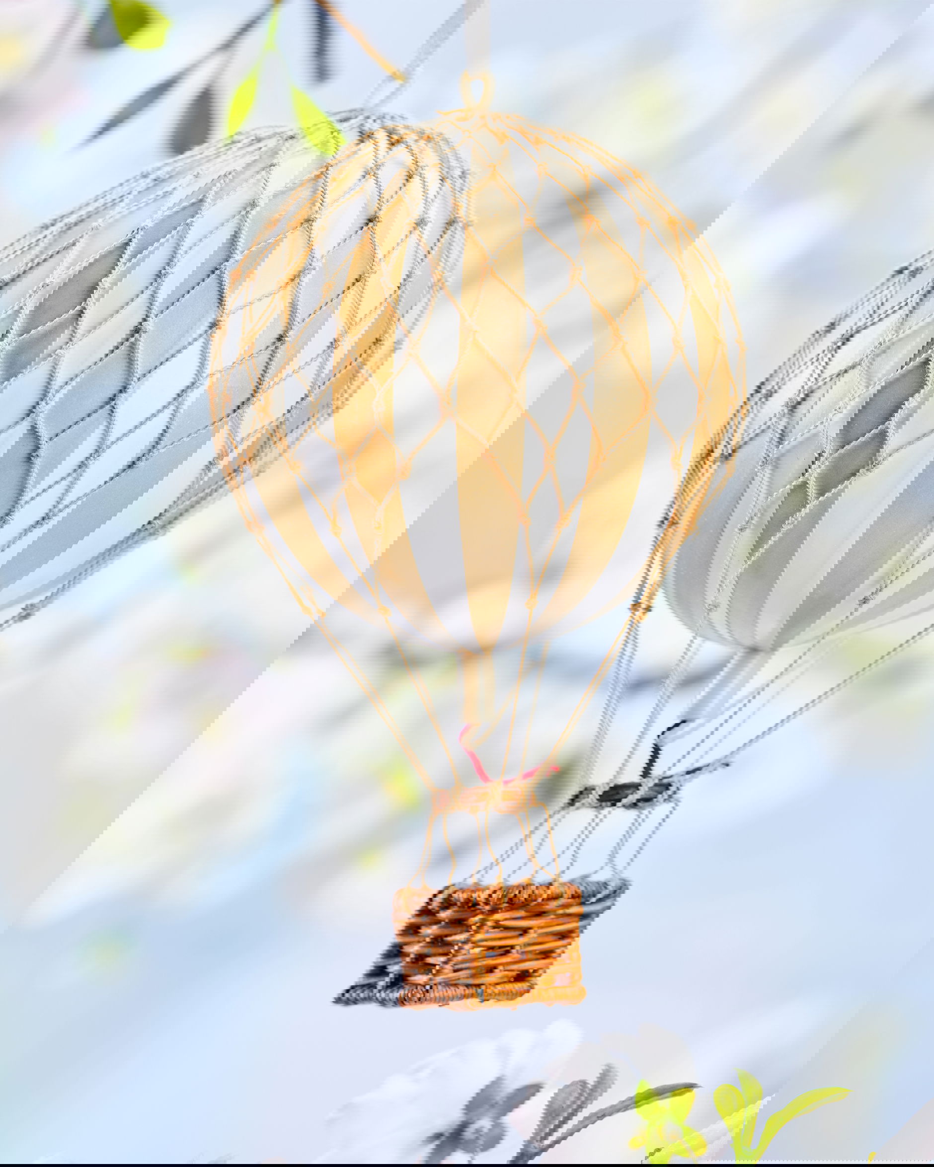 Hot Air Balloon Floating The Skies White