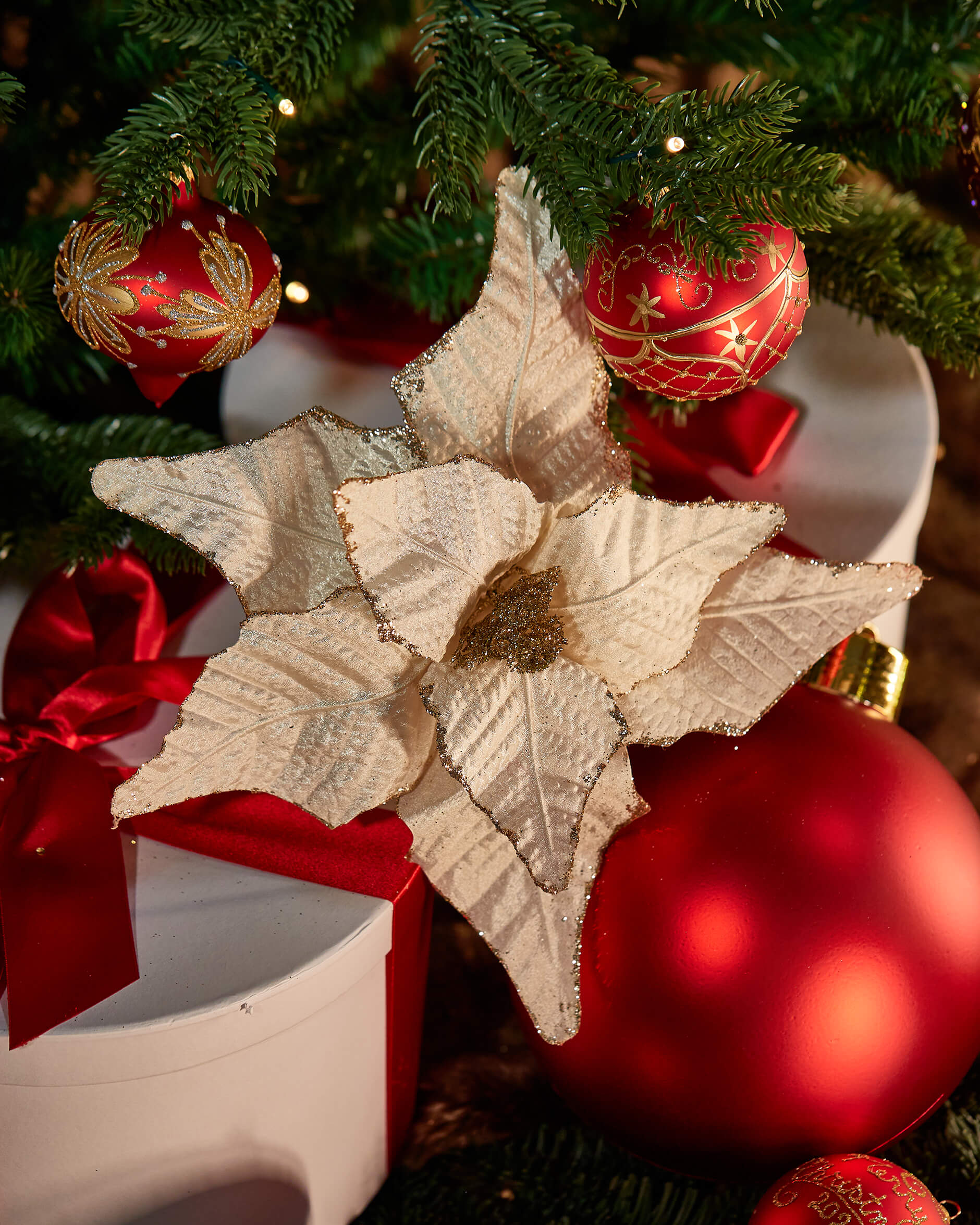 Jeanne blomma juldekoration champagne