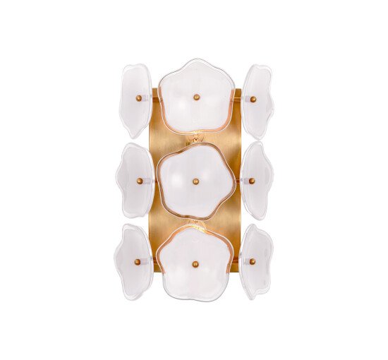 null - Leighton Small Sconce Soft Brass/Cream Tinted Glass