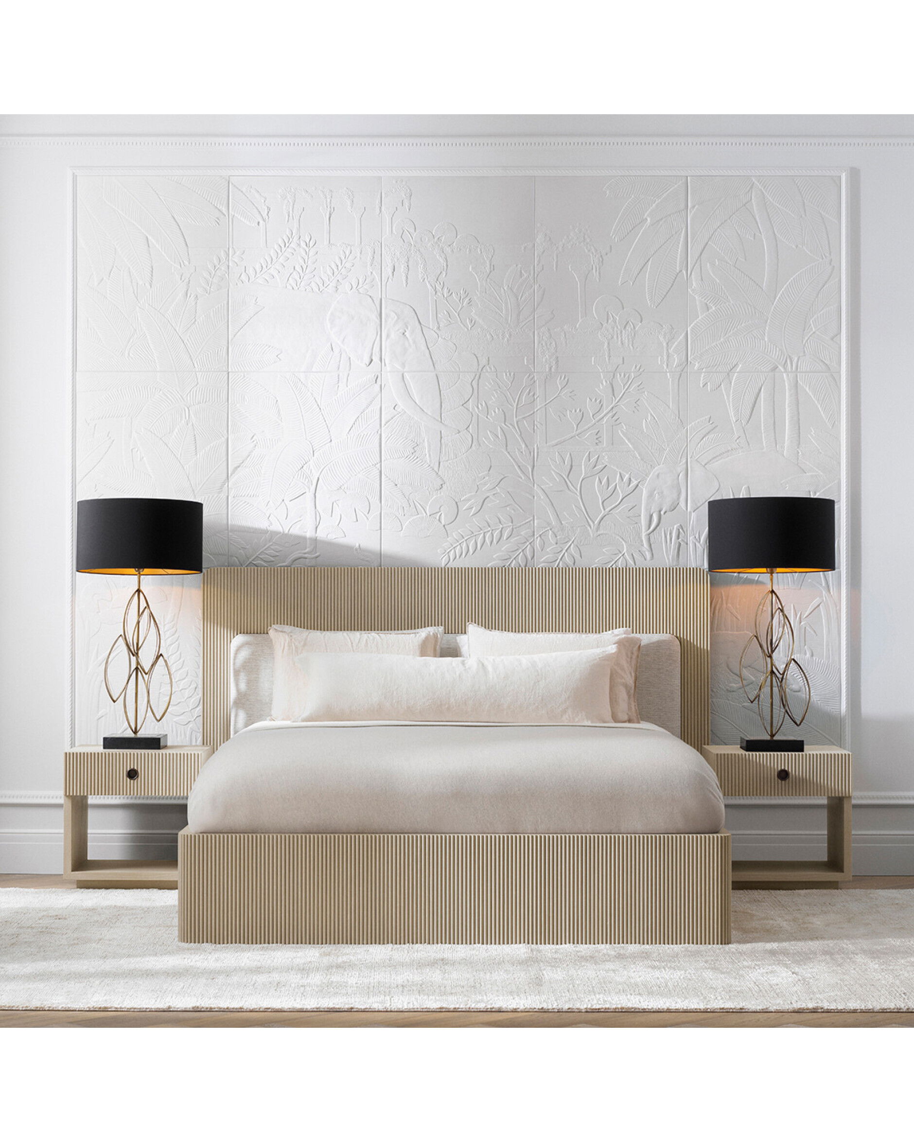 Dimitrios-sängynrunko, valkaistu tammi