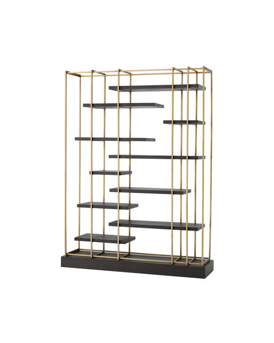 ward bokhylla charcoal mässing