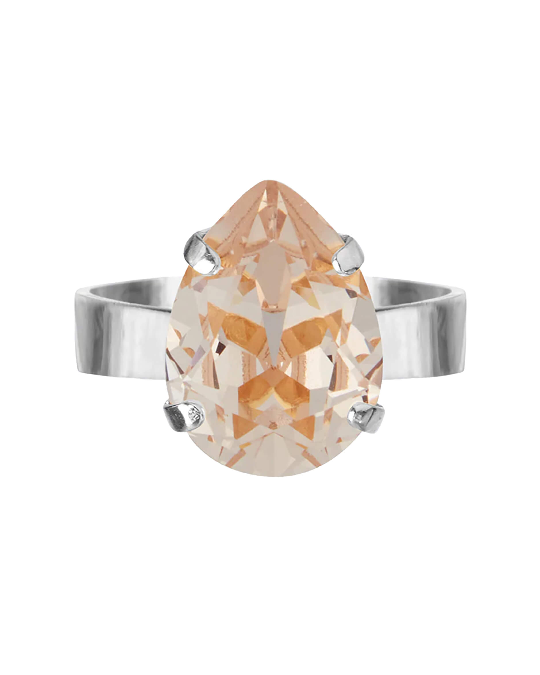 Mini Drop ring silk rhodium