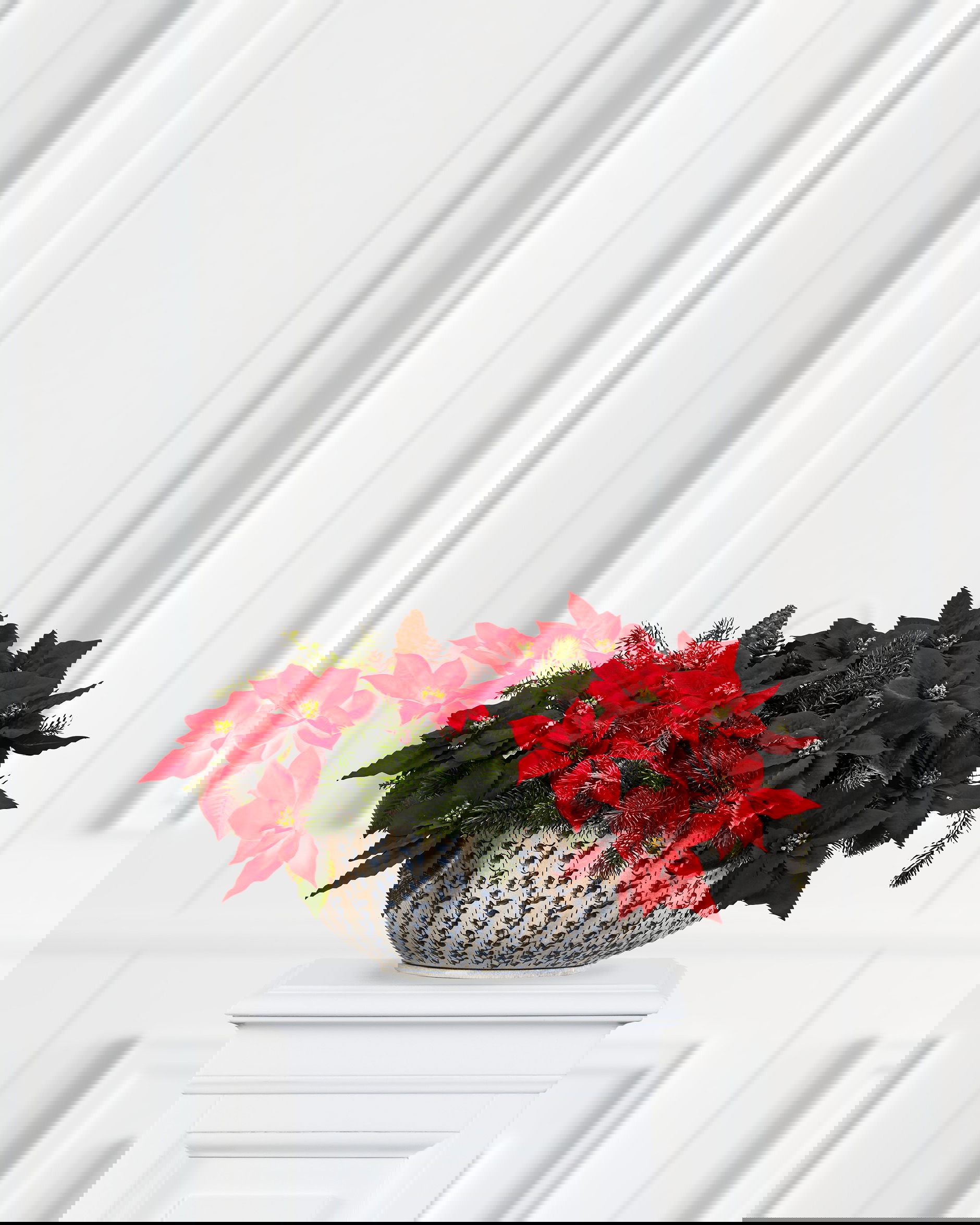 Joulutähti tekokasvi klipsillä punainen