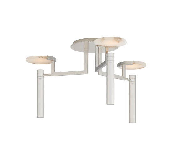 null - Melange Floating Disc Semi-Flush Chandelier Nickel L