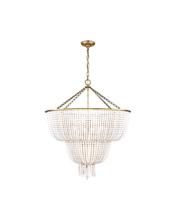 Jacqueline kristallkrona dubbel antik mässing/vit