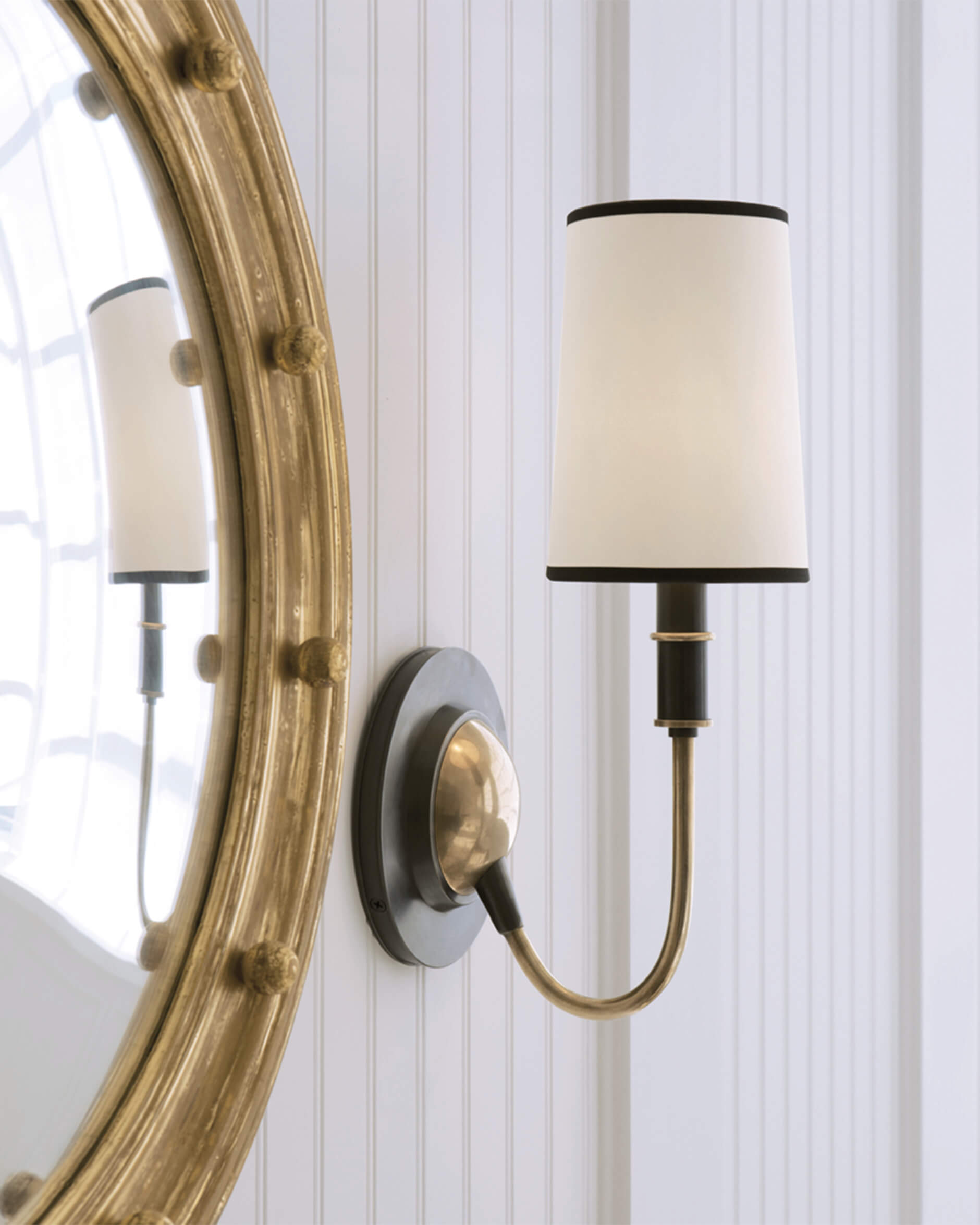 Elkins vägglampa brons antik/mässing