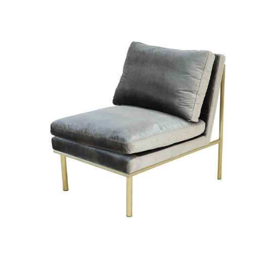 Dorian Grey - April lounge chair ivory / brass