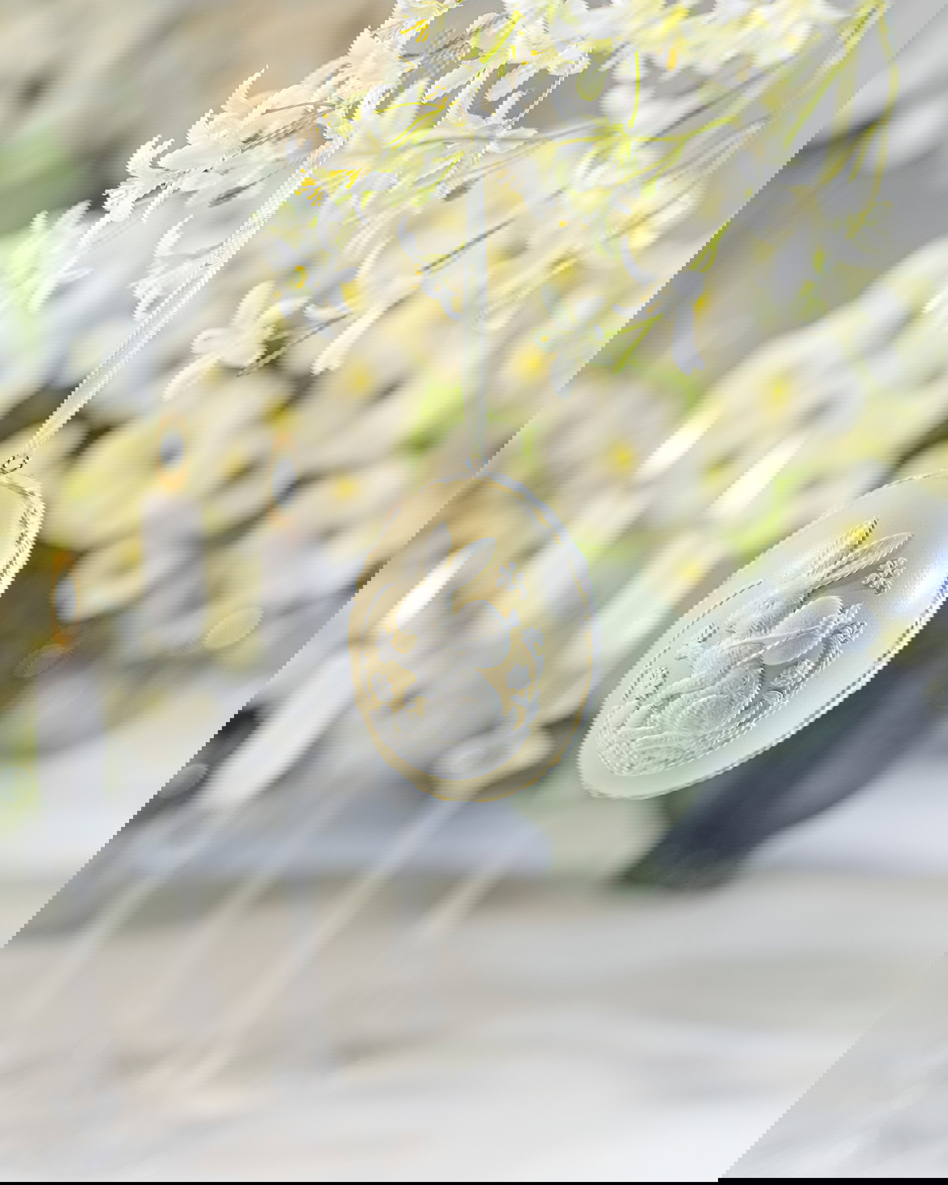 Estrid påskägg hängande dekoration gul