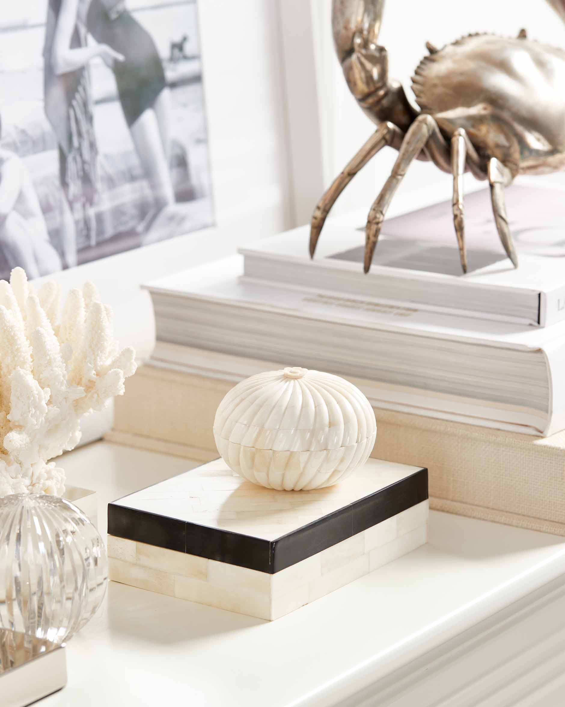 Celestia förvaringsask benvit