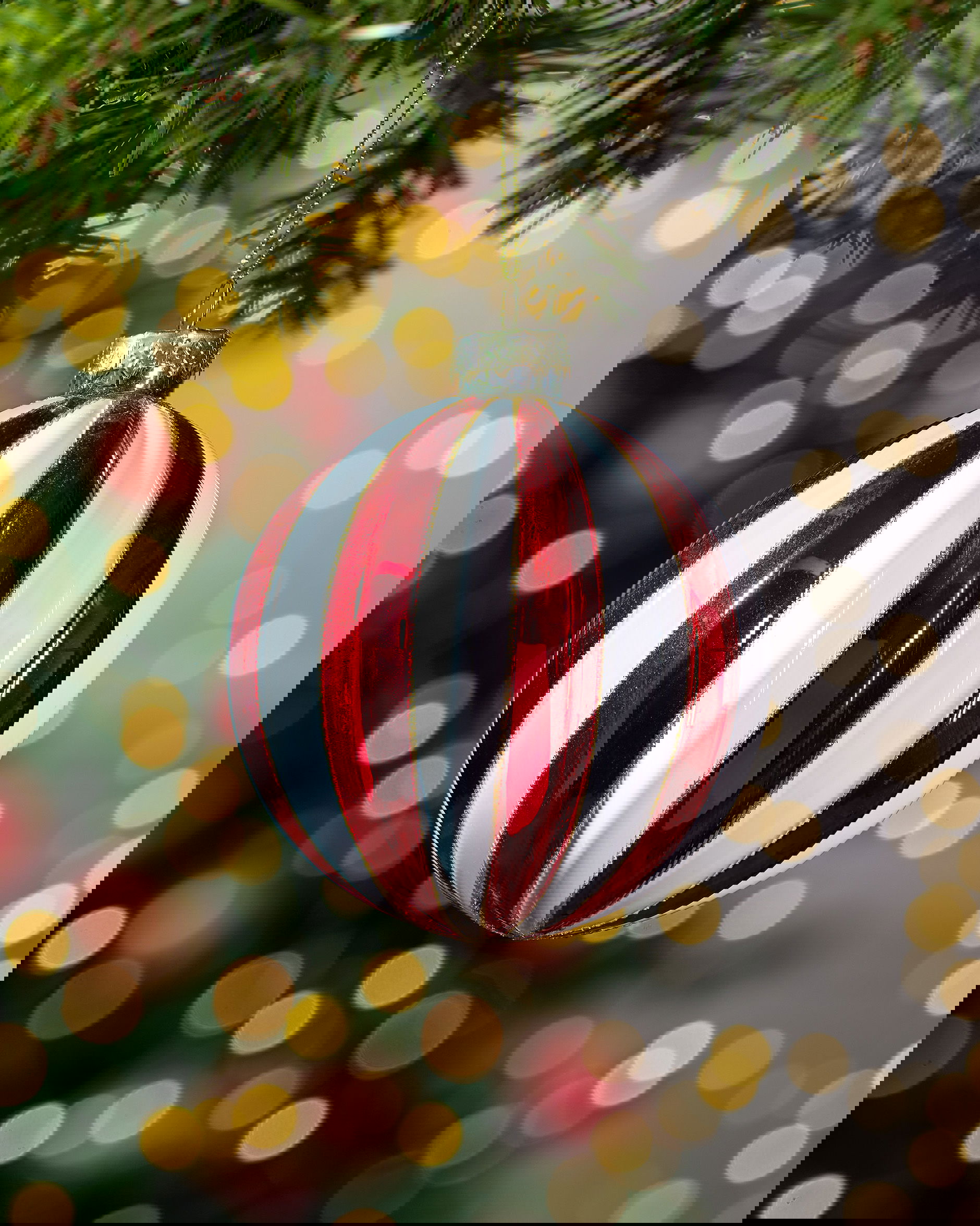 Sophie Weihnachtskugel rot/weiß 10cm