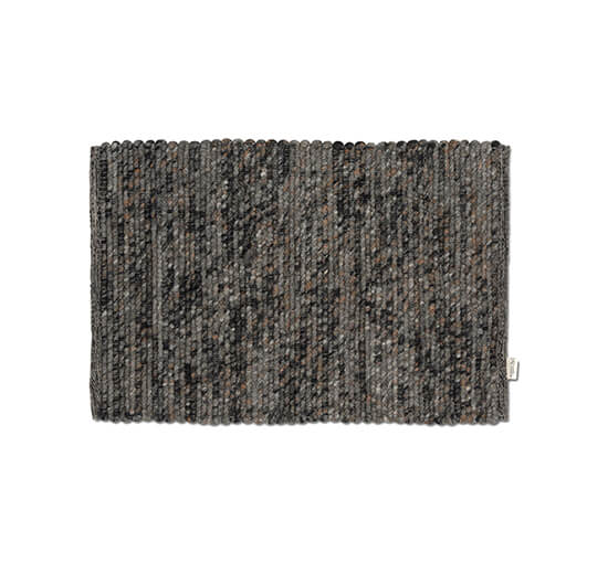 Grey Melange - Merino Doormat White