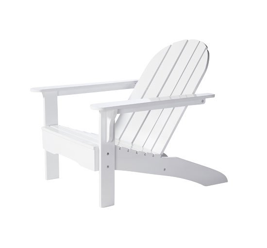 White - Adirondack deck chair, teak