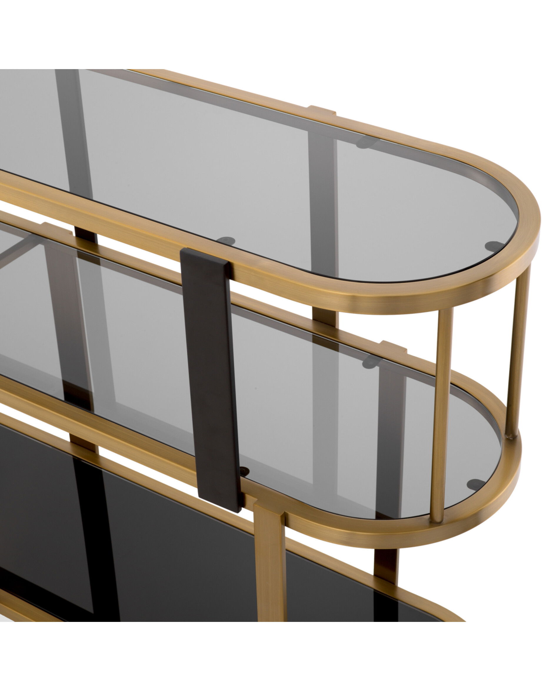 Clio hylla rund låg borstad mässing