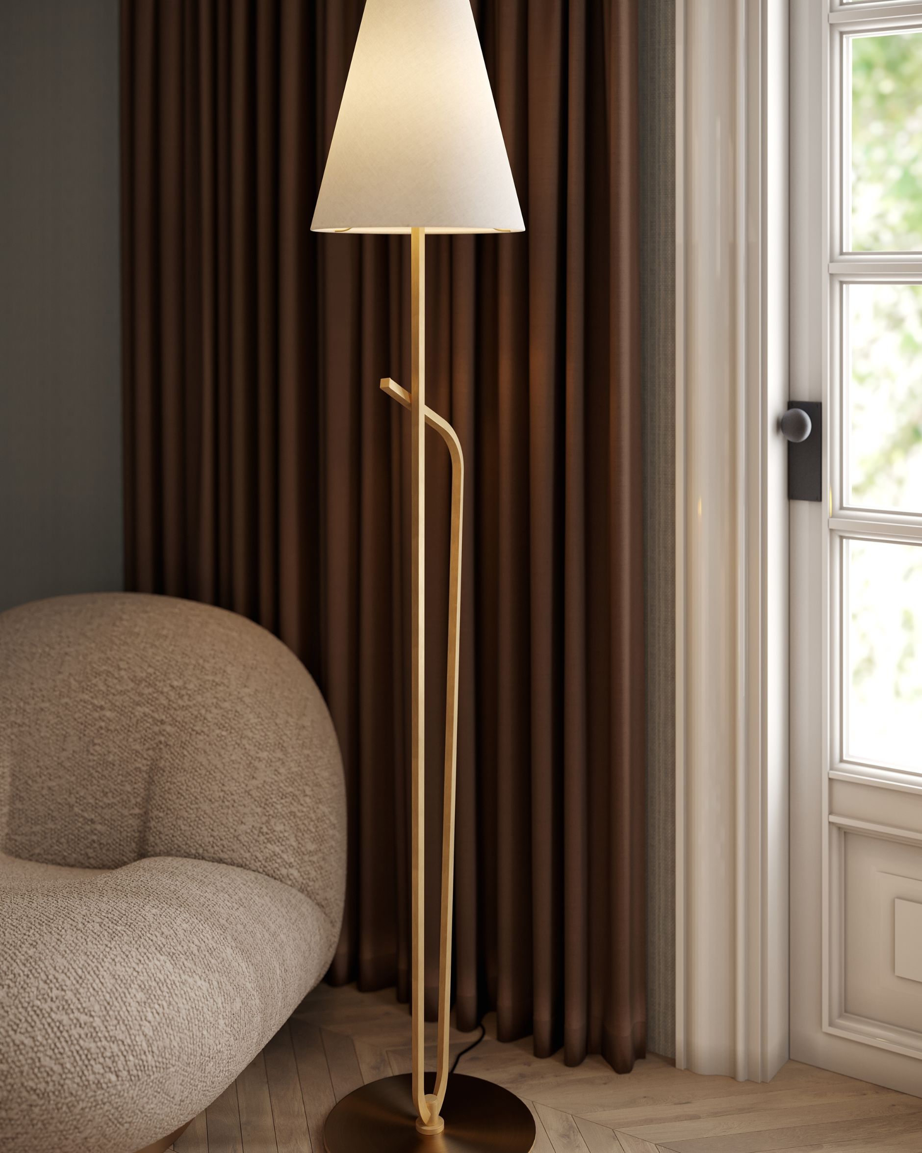 Pearce golvlampa mässing