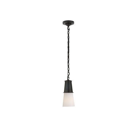 null - Robinson Small Pendant Polished Nickel/White Glass