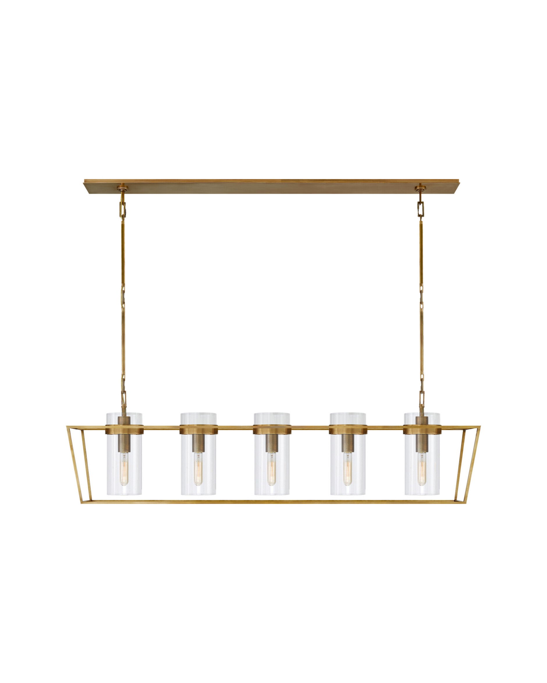 Presidio Large Linear Lantern Antique Brass