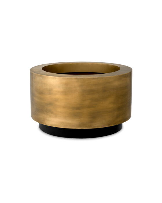 Jasper Planter Round Vintage Brass