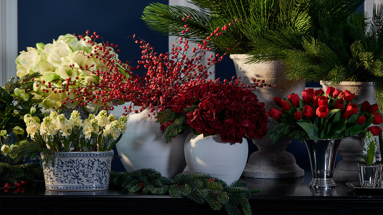 Blumen – Klassische Weihnachtsblumen aus Kunstmaterialien – Newport