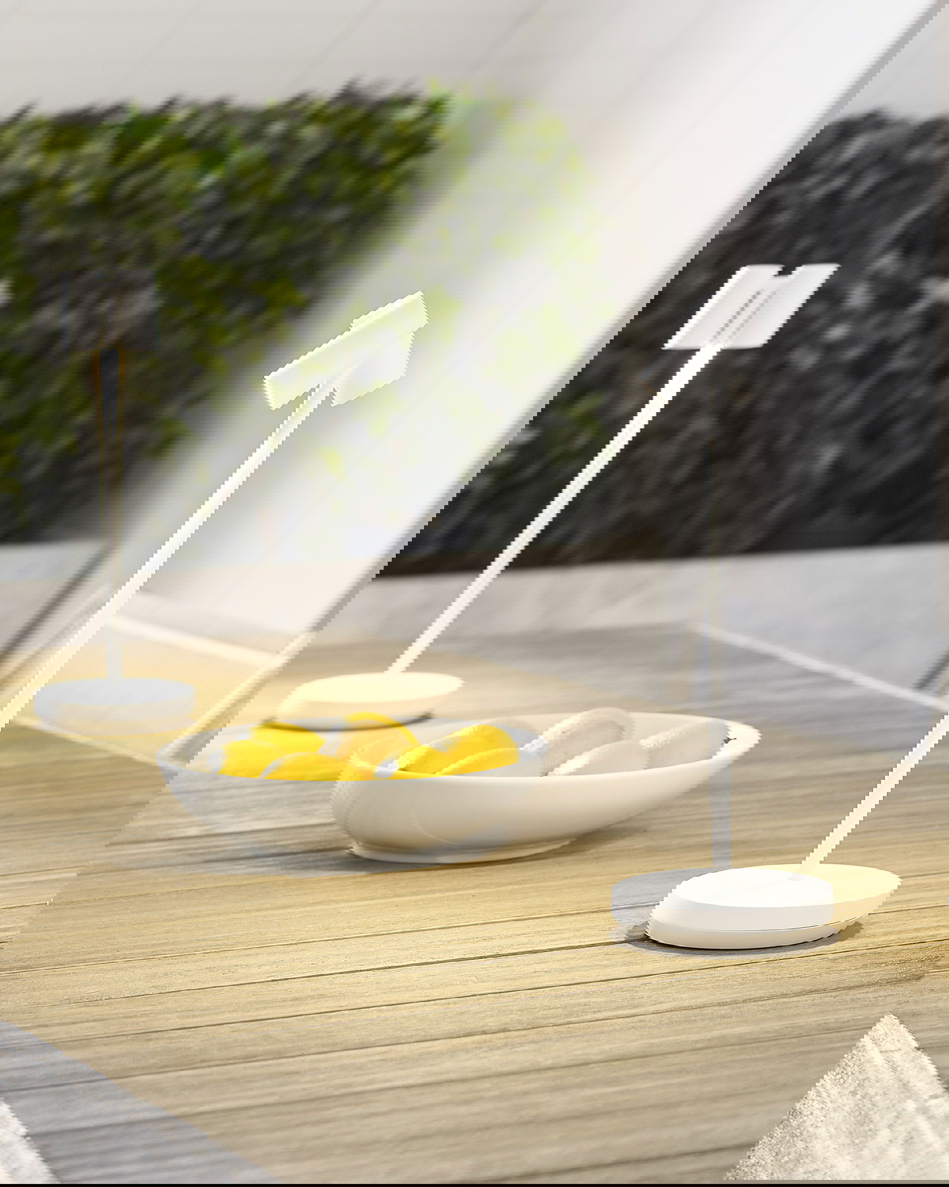 Doppia bordslampa uppladdningsbar vit