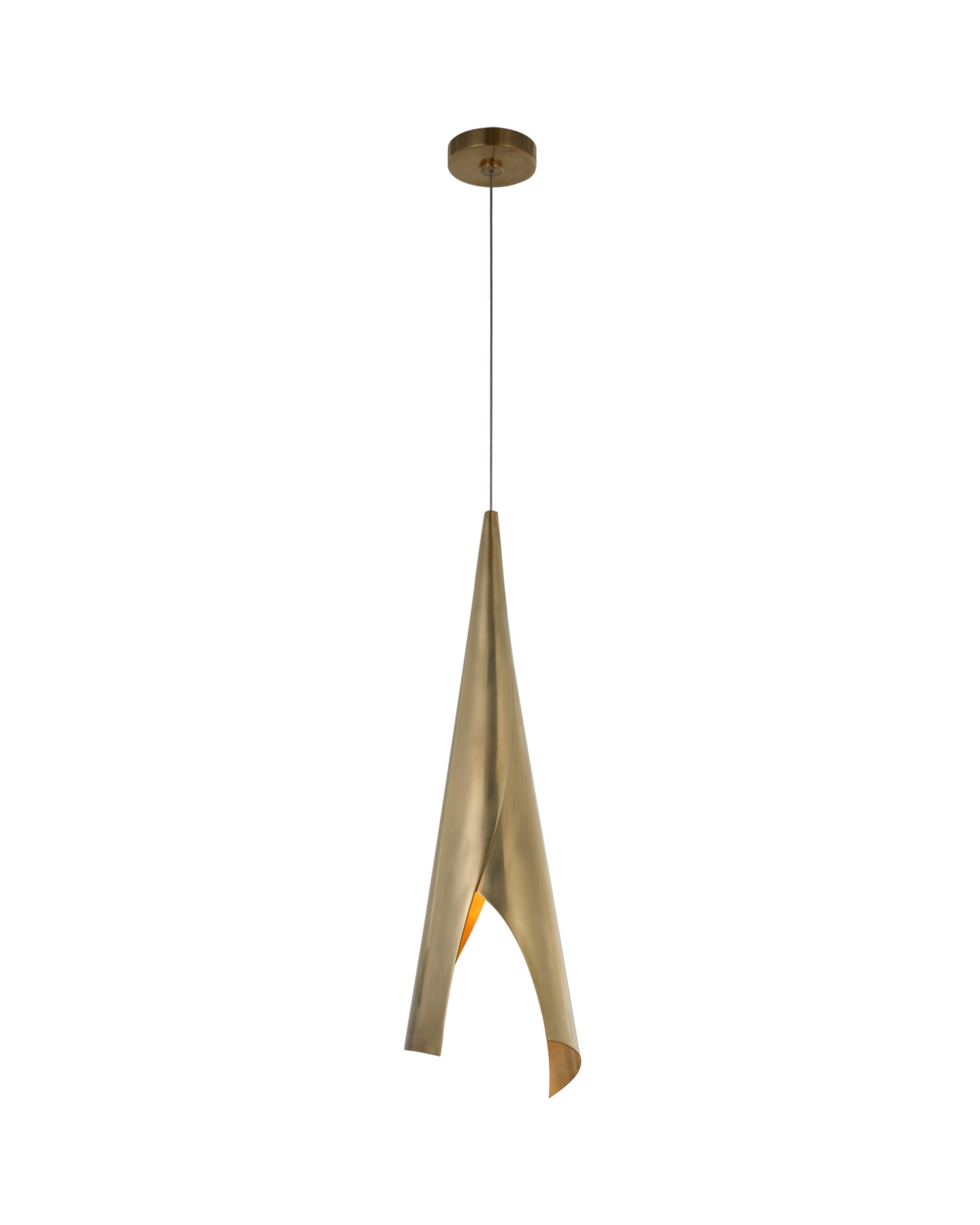 Piel Wrapped Pendant Antique Brass Medium