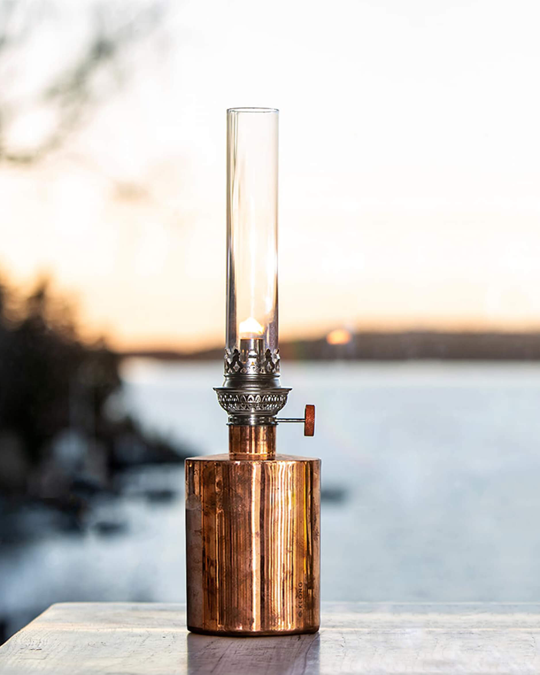 Patina oljelampa koppar