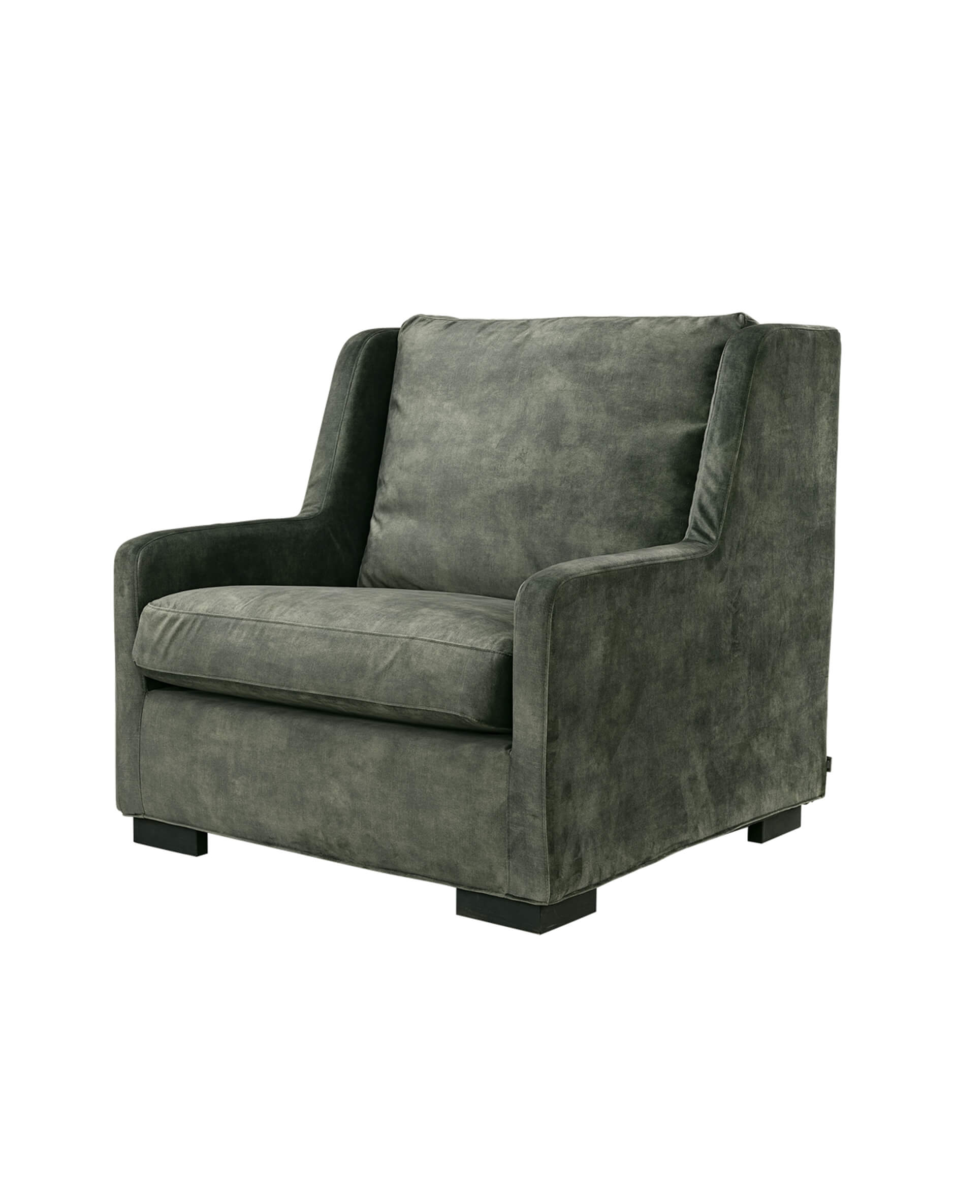 Dover fåtölj sammet hunter