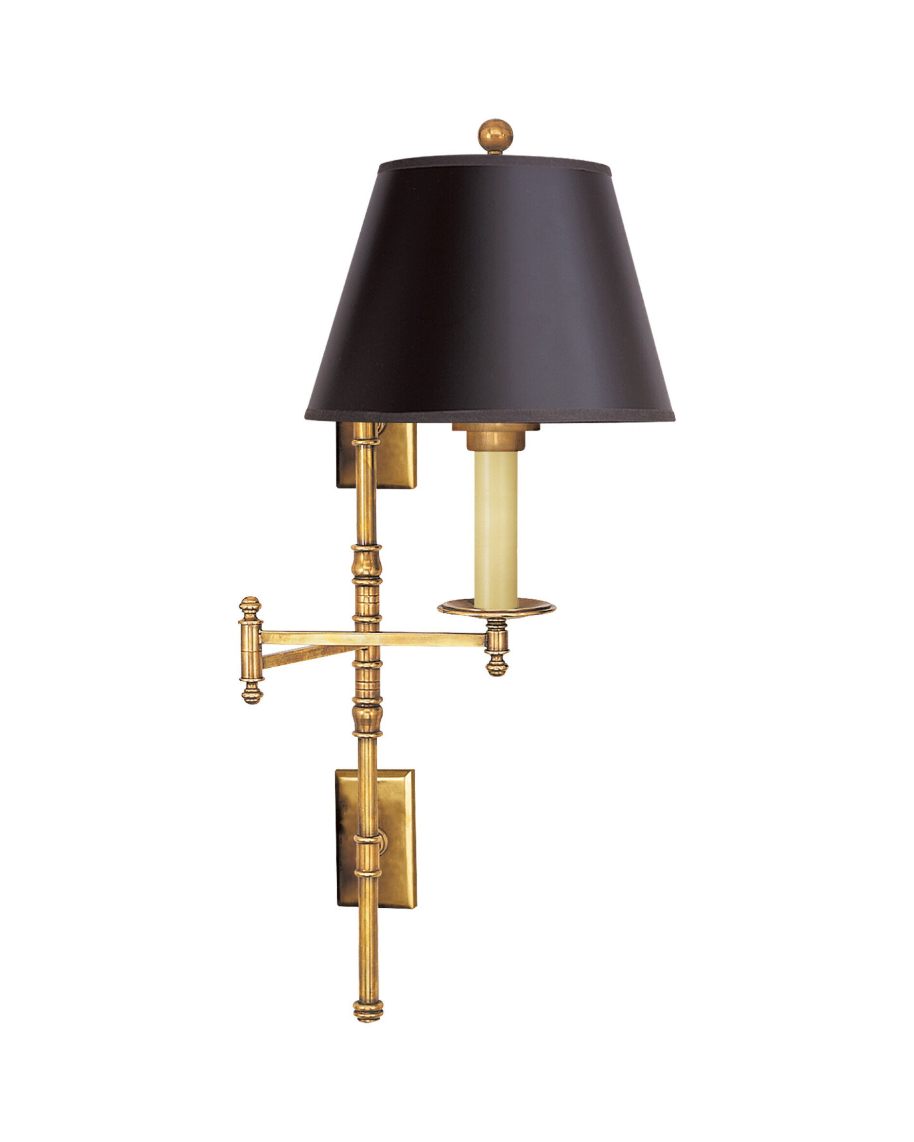 Dorchester vägglampa dubbel mässing/svart