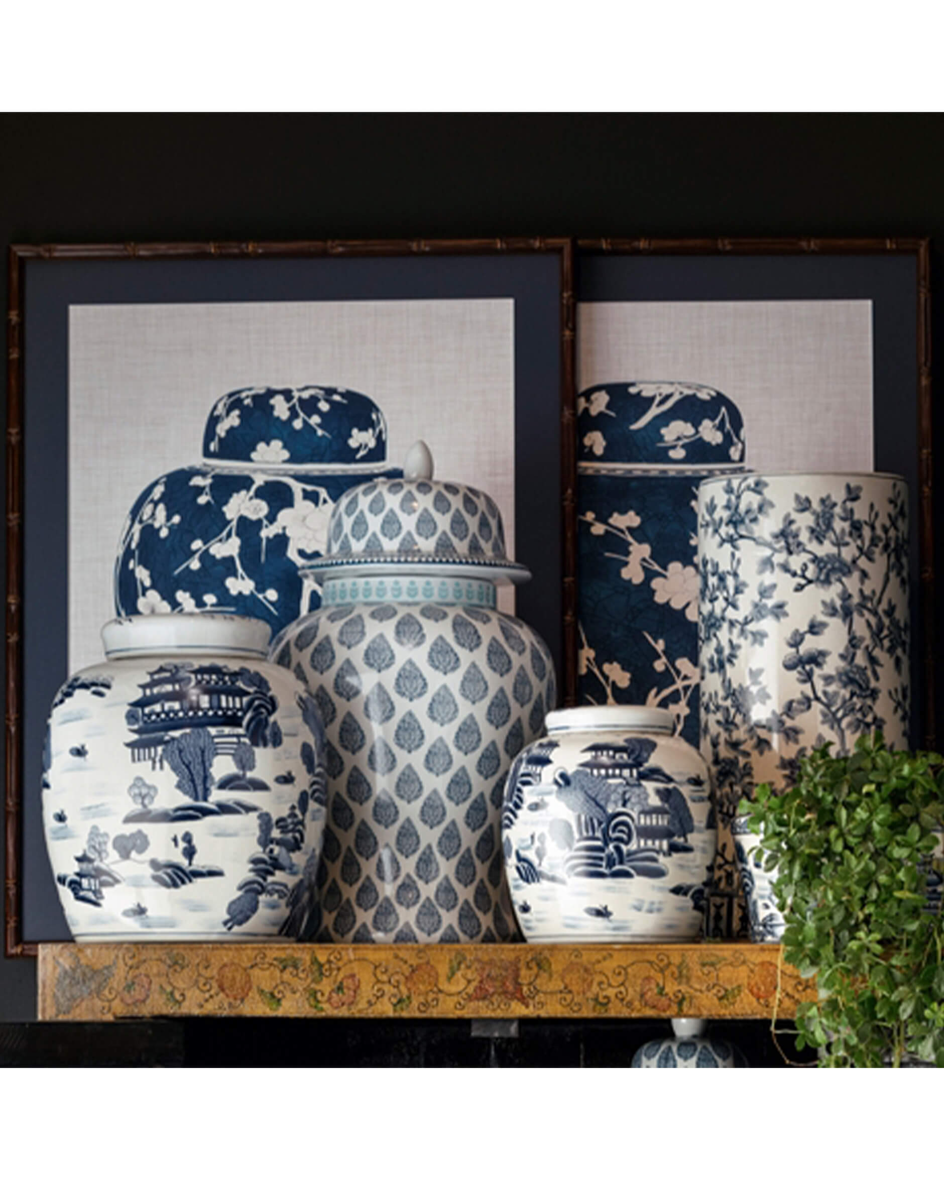 Temple urna vit/blå