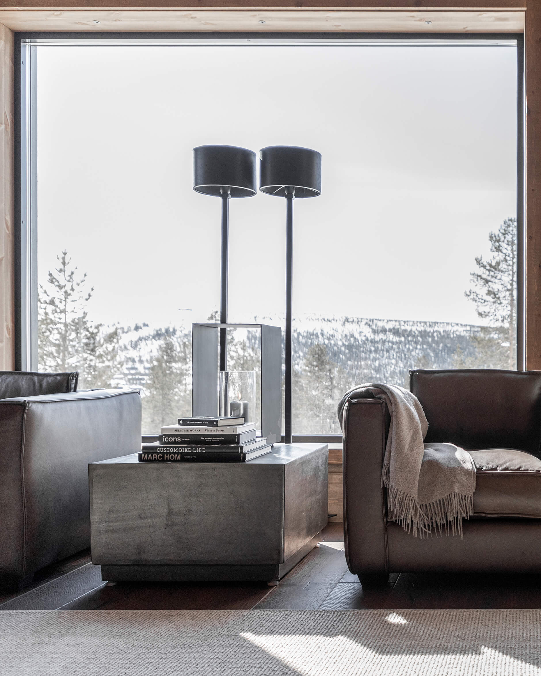 Cylinder lampskärm leather grey