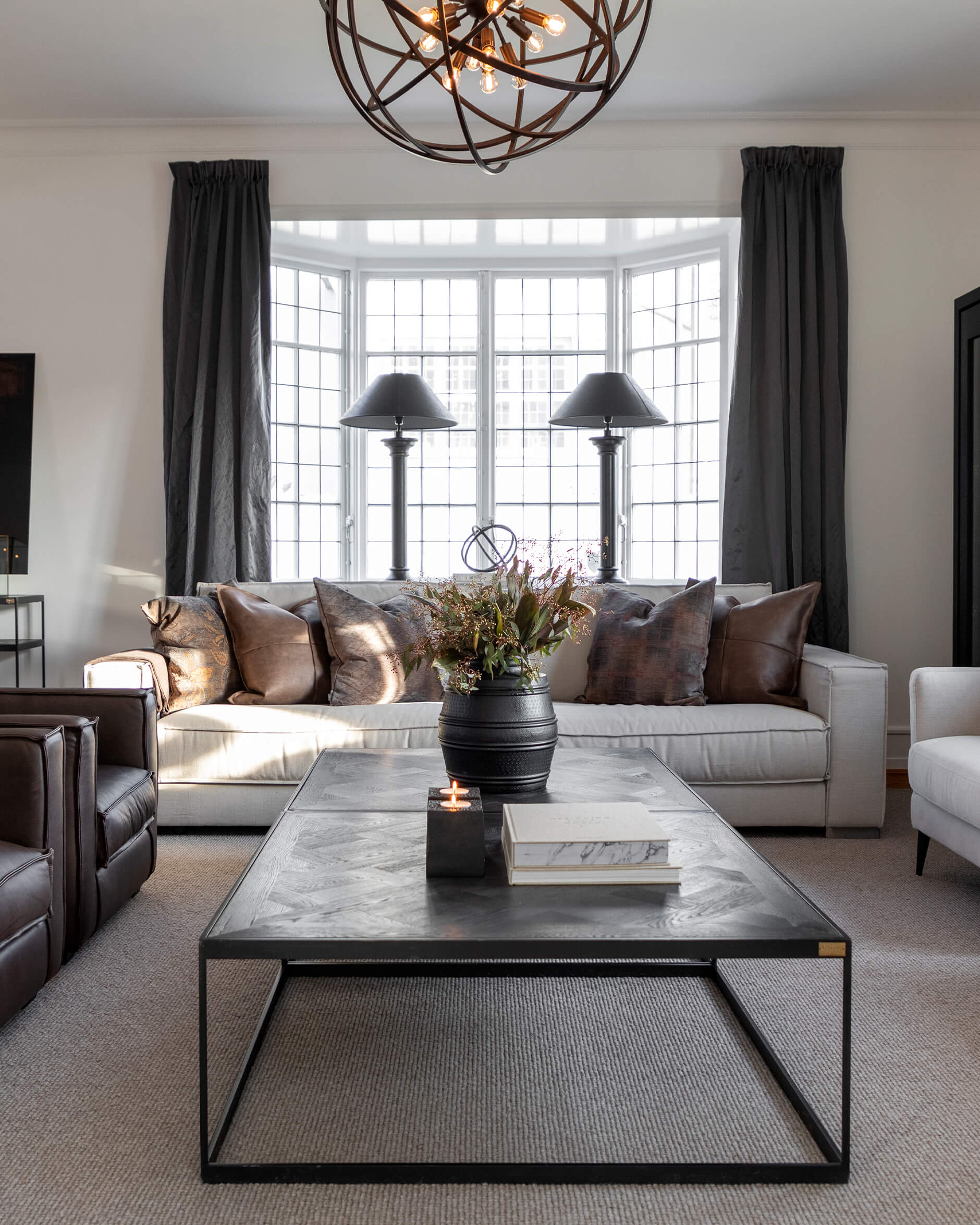 Non La lampskärm leather grey