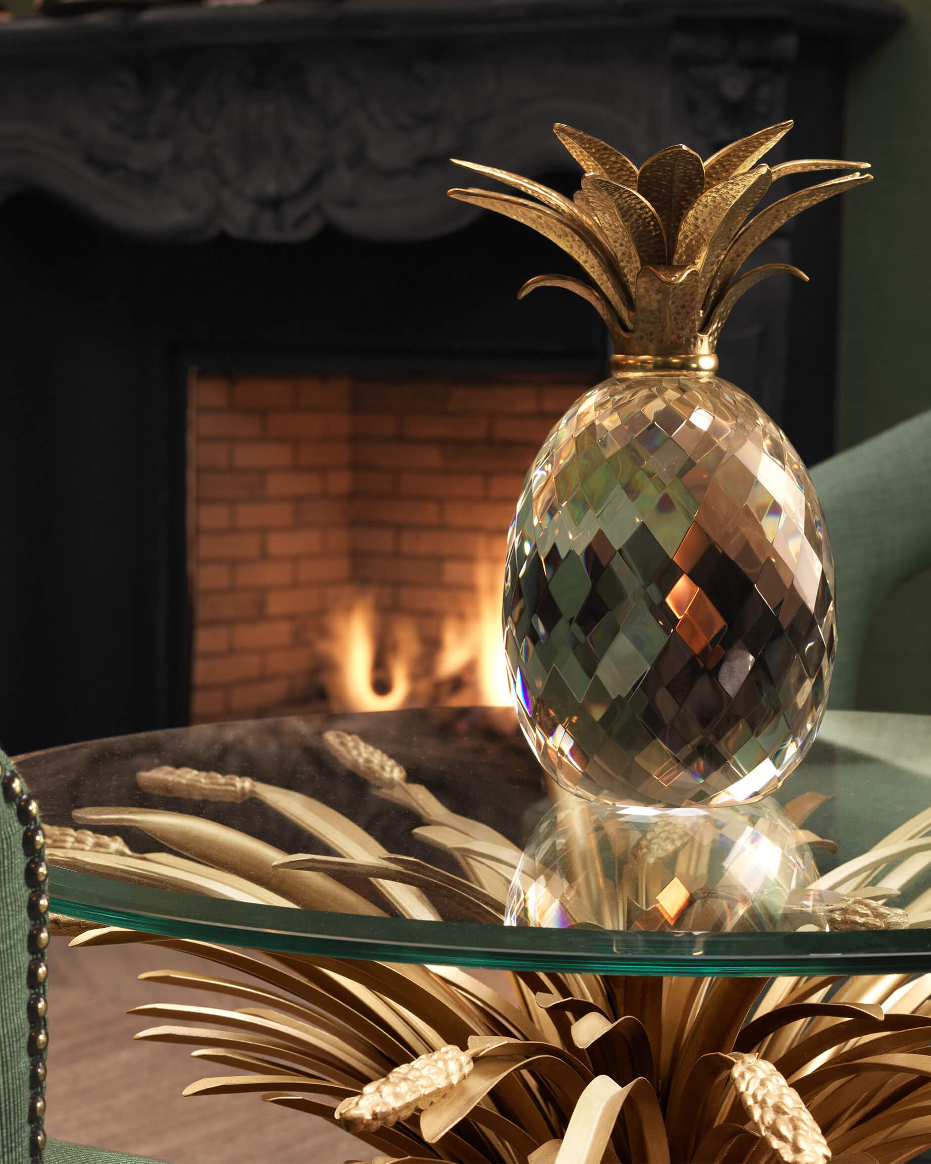 Ananas dekoration mässing