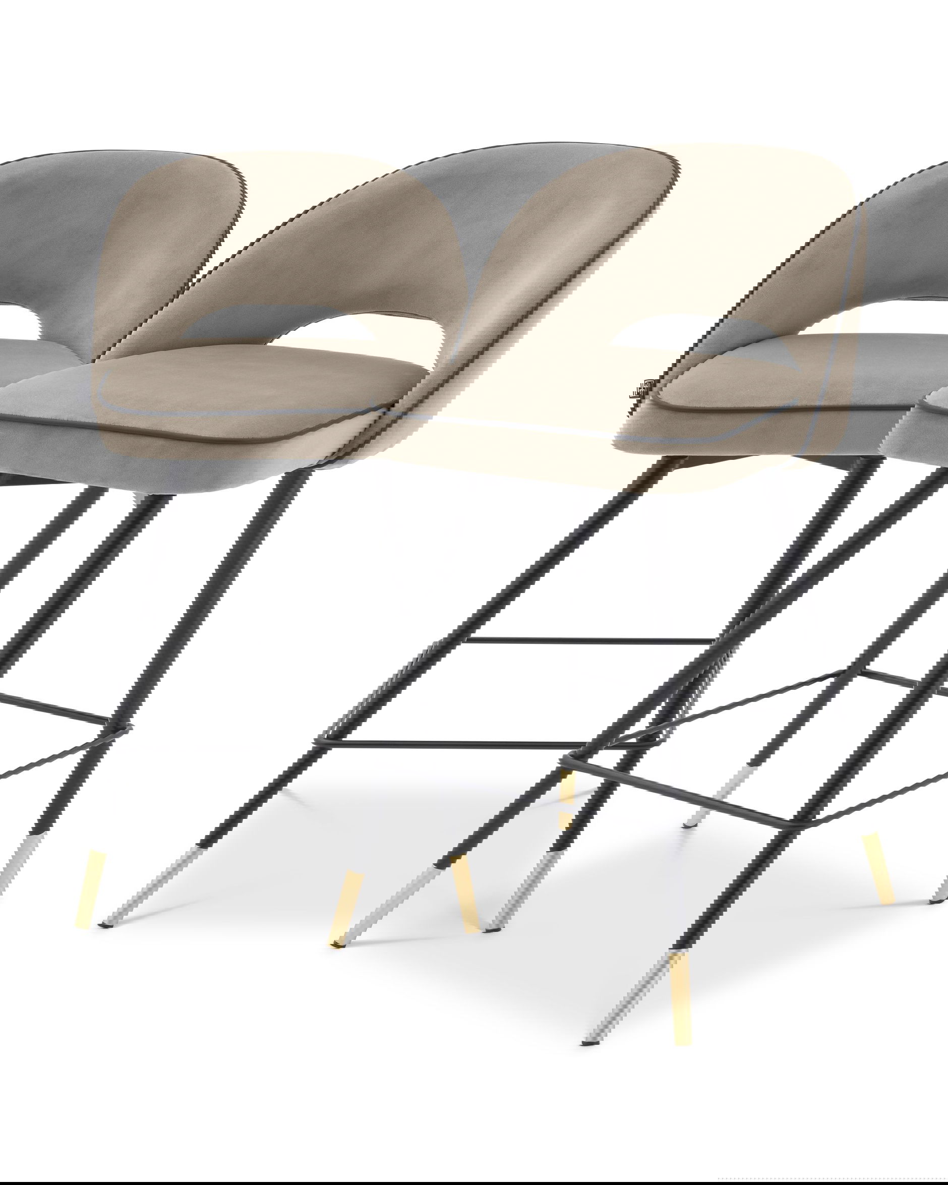 Cliff barstolar savona greige velvet 2-set