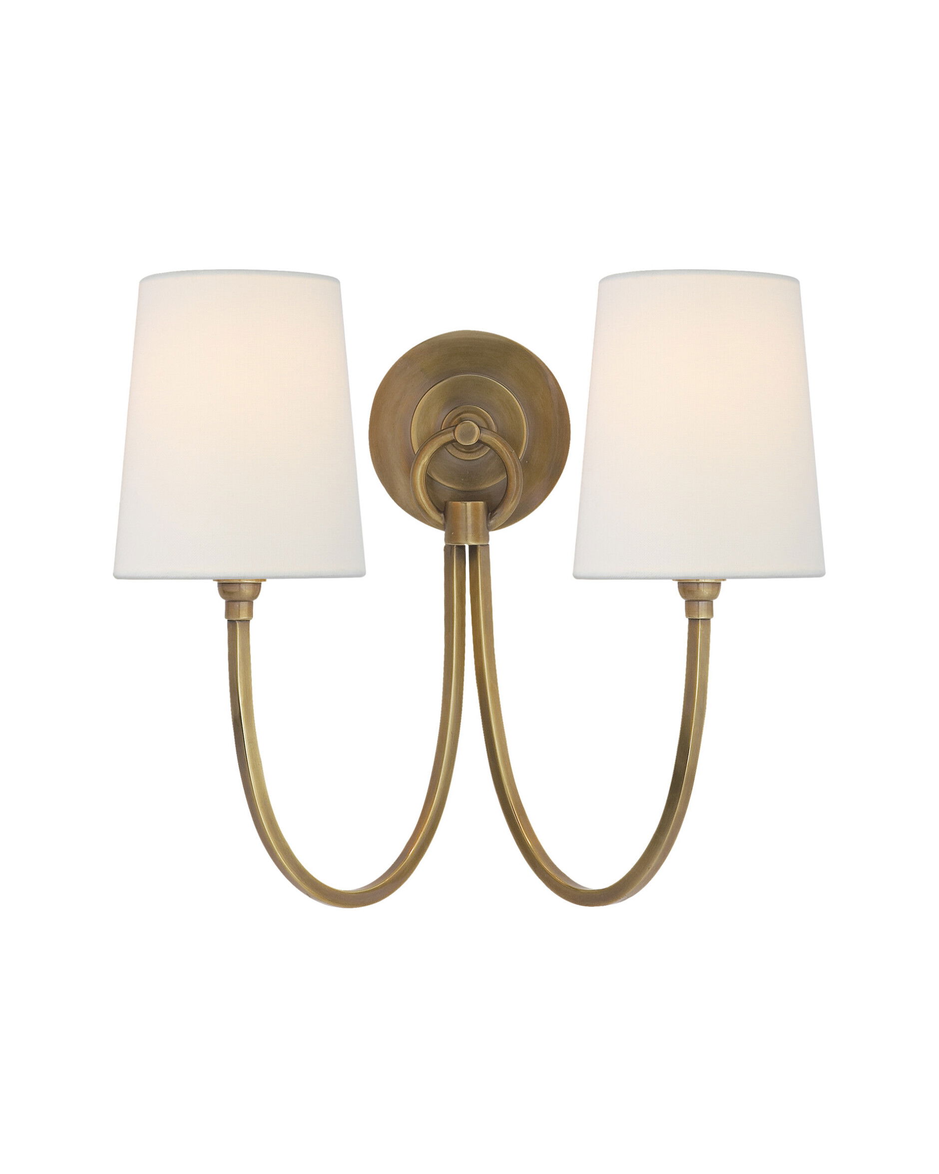 Reed Double Sconce Antique Brass