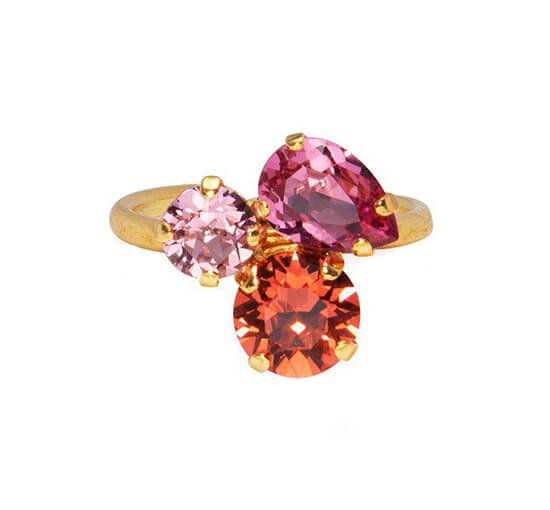 Gold - Colette ring coral combo