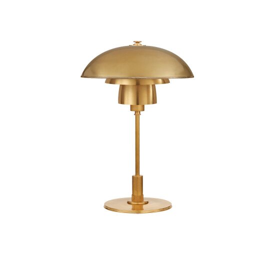 Antique Brass - Whitman Desk Lamp Antique Brass/White