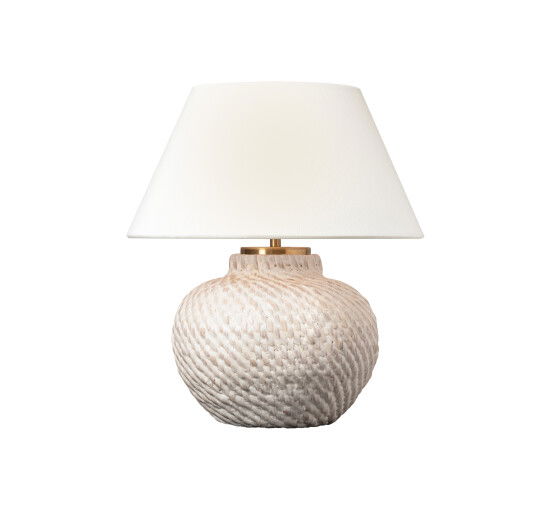 Plaster White Rattan - Avedon 11" Cordless Accent Lamp Natural Rattan