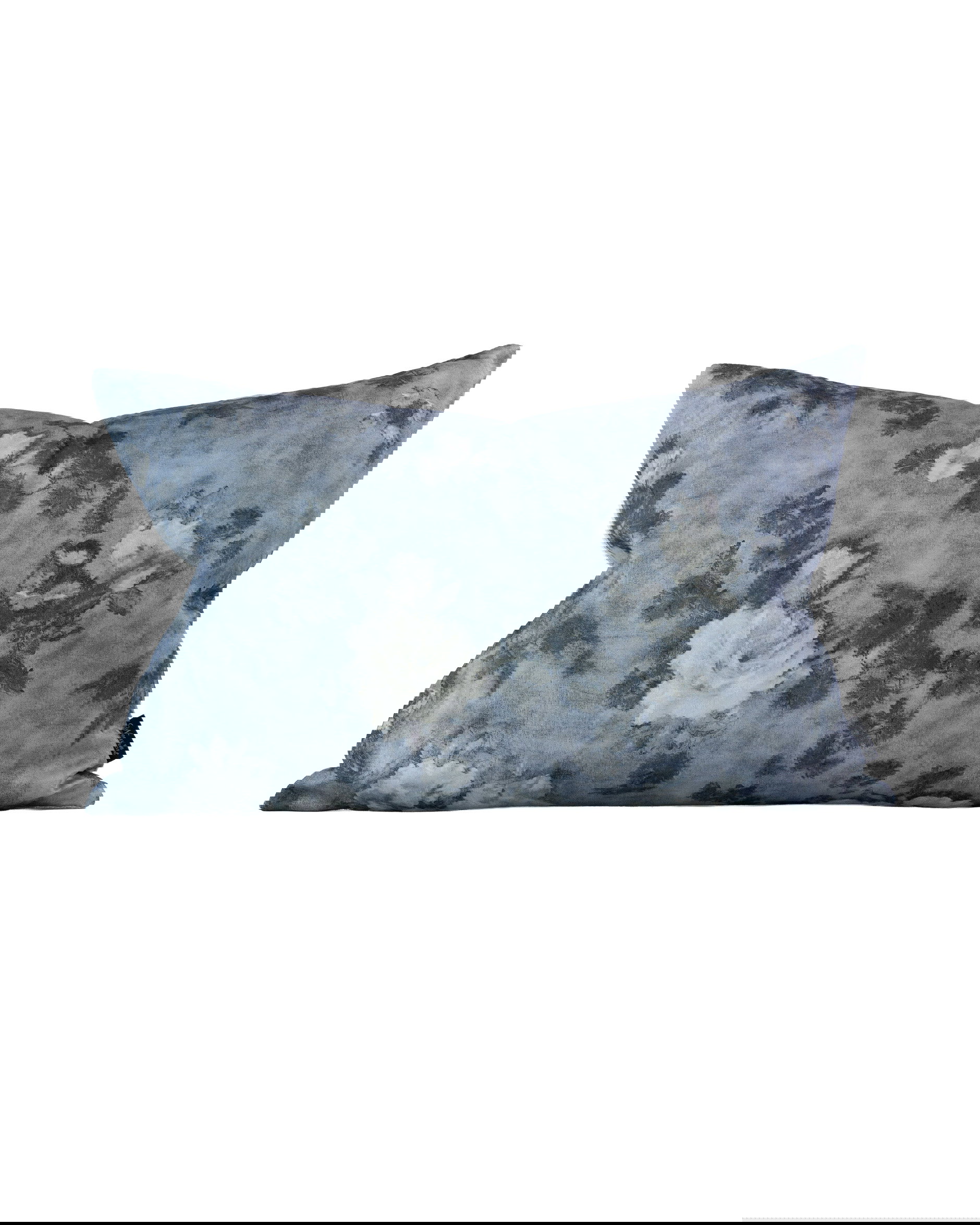 Impasto Floral Denim Cushion Cover - Blue