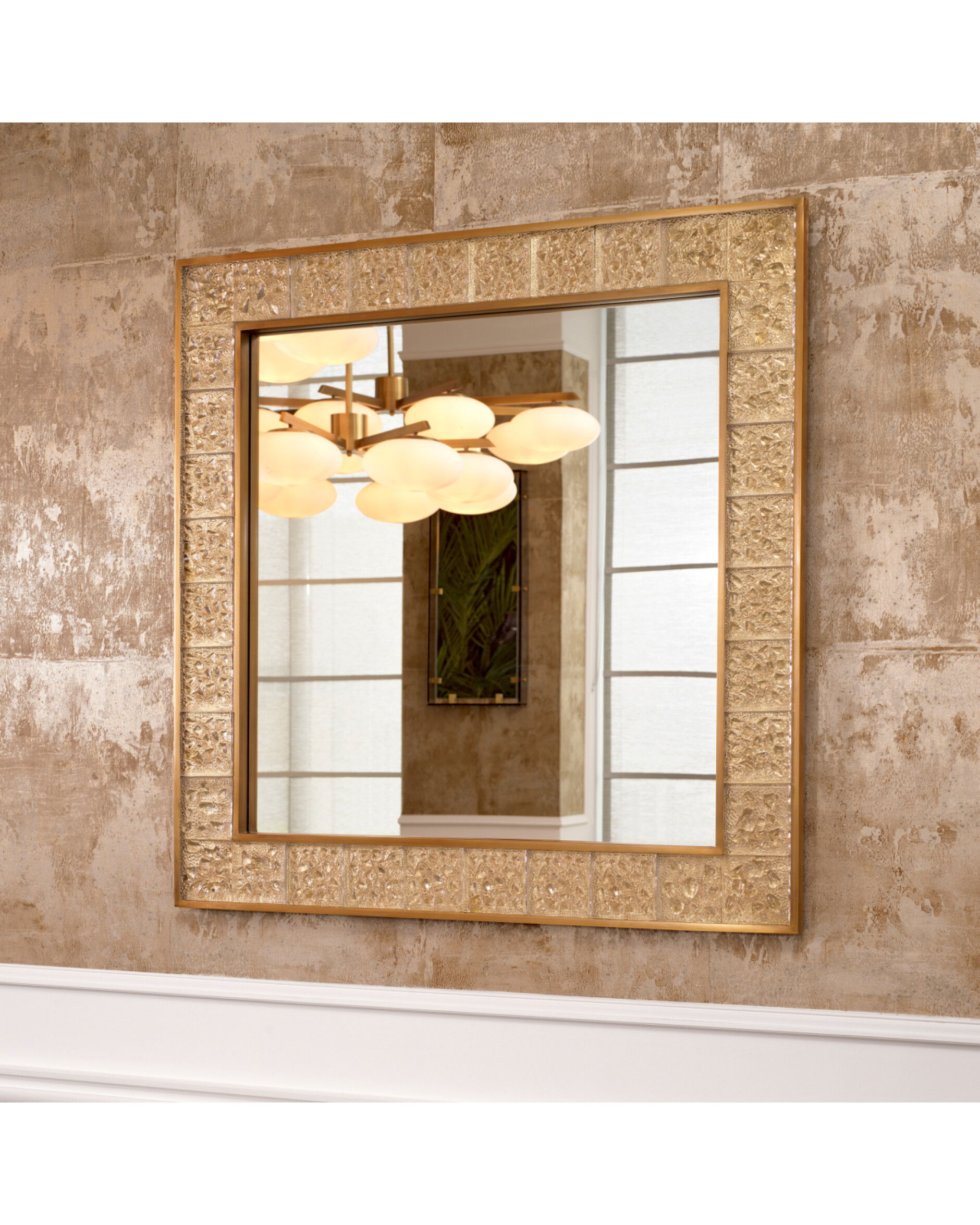 Mellot spegel antik mässing